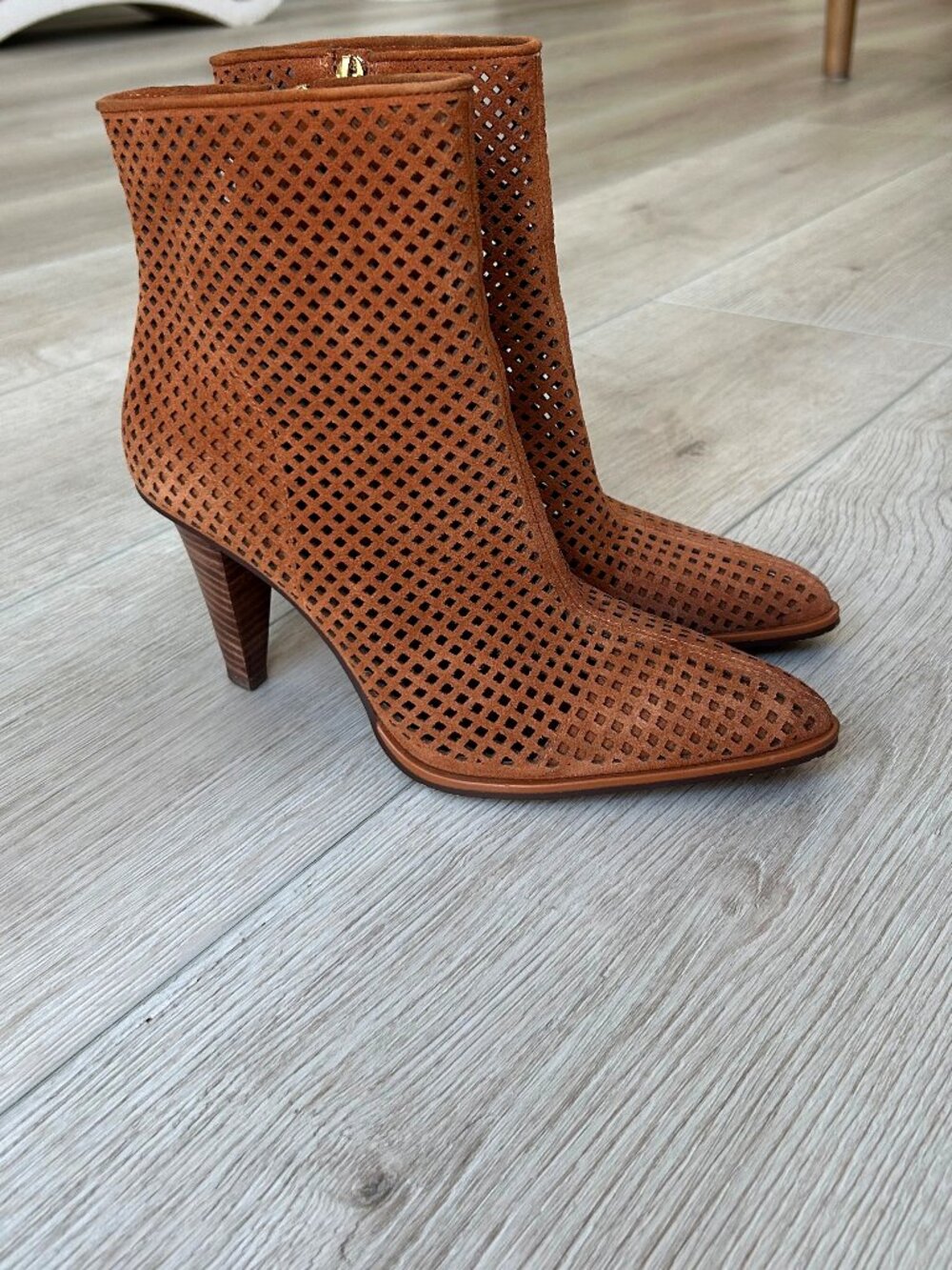 Vince Camuto Yolanda Warm Caramel Suede Booties - Size 8.5M